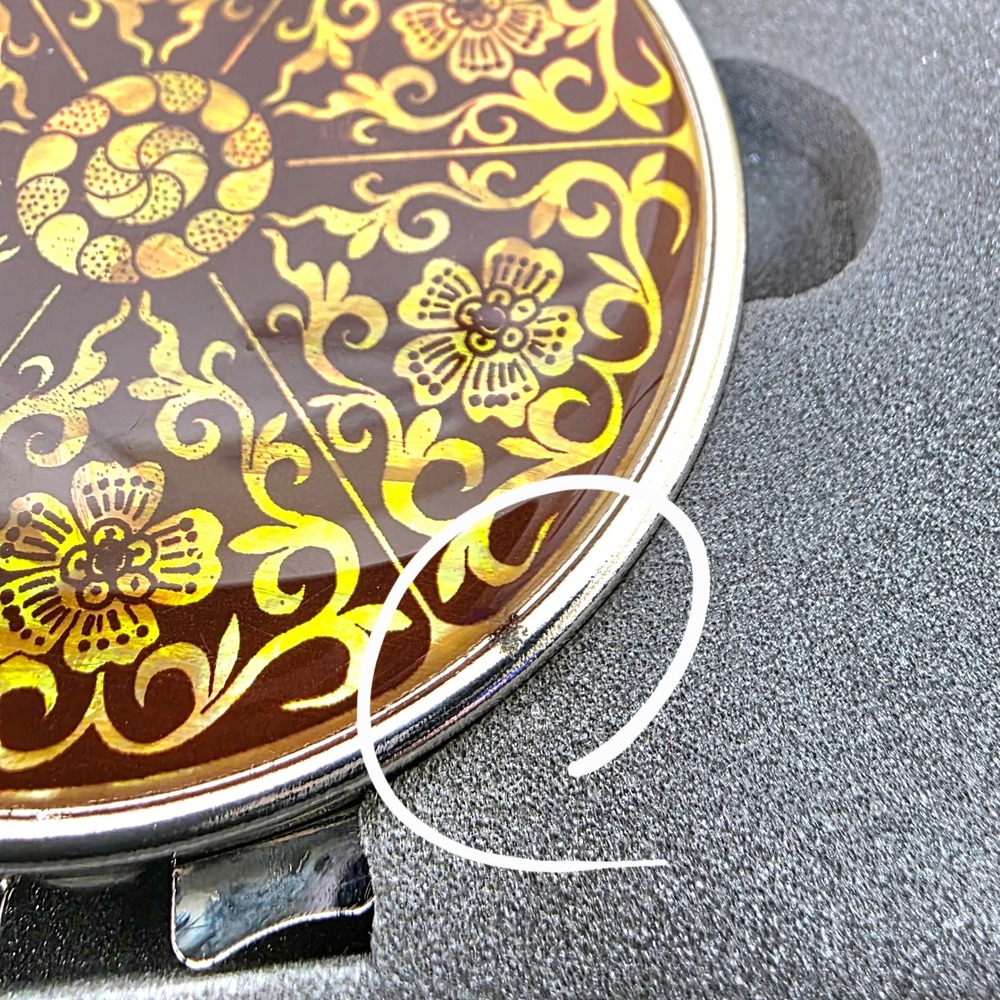 Korean Mother of Pearl Compact Mirror and Folding Purse Hanger Gift Set Silver - Picture 7 of 13